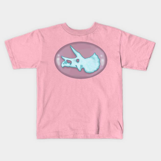 Triceratops in Rose Quartz Kids T-Shirt by Pishposh555